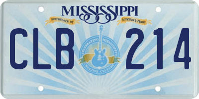 MS license plate CLB214