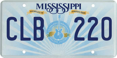 MS license plate CLB220