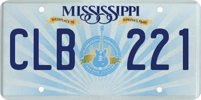 MS license plate CLB221