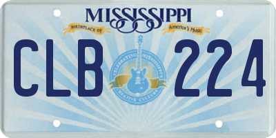 MS license plate CLB224