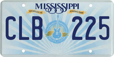 MS license plate CLB225