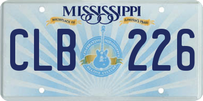 MS license plate CLB226
