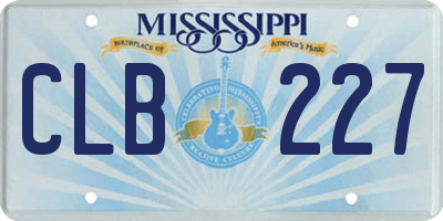 MS license plate CLB227