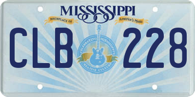 MS license plate CLB228