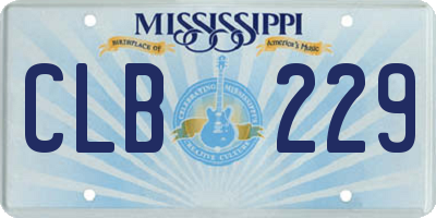 MS license plate CLB229