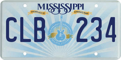 MS license plate CLB234