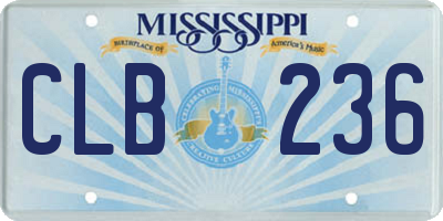 MS license plate CLB236