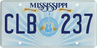 MS license plate CLB237
