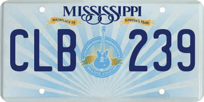 MS license plate CLB239