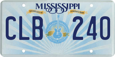 MS license plate CLB240