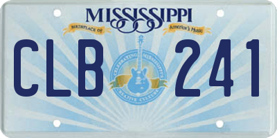 MS license plate CLB241