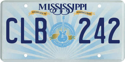 MS license plate CLB242