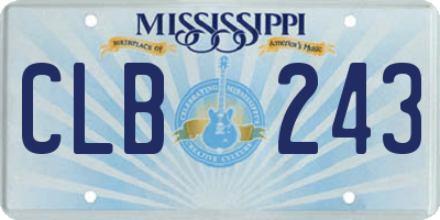 MS license plate CLB243