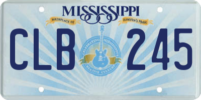 MS license plate CLB245