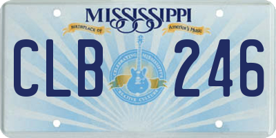 MS license plate CLB246