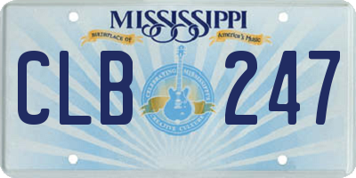 MS license plate CLB247