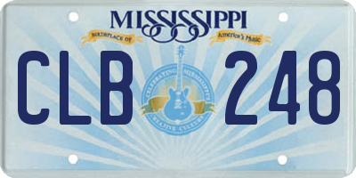 MS license plate CLB248