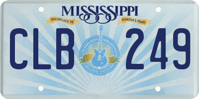 MS license plate CLB249