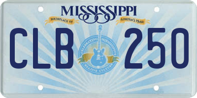 MS license plate CLB250