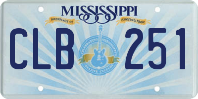 MS license plate CLB251