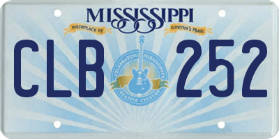 MS license plate CLB252