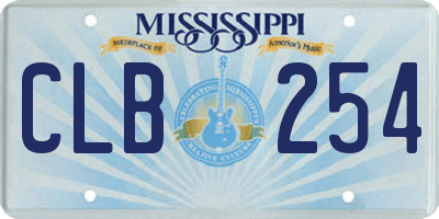MS license plate CLB254