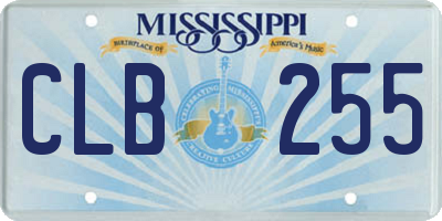 MS license plate CLB255