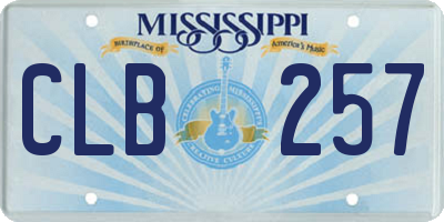 MS license plate CLB257