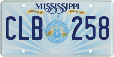 MS license plate CLB258