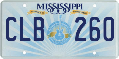 MS license plate CLB260