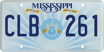 MS license plate CLB261