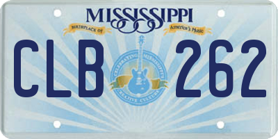 MS license plate CLB262