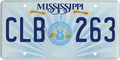MS license plate CLB263