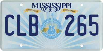 MS license plate CLB265