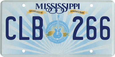 MS license plate CLB266