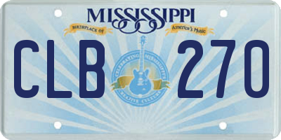 MS license plate CLB270