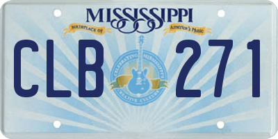MS license plate CLB271