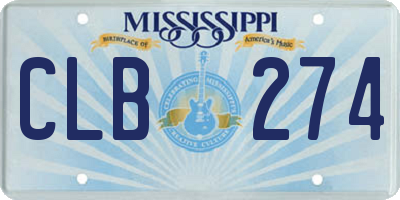 MS license plate CLB274
