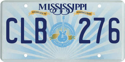 MS license plate CLB276