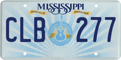 MS license plate CLB277