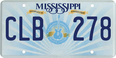 MS license plate CLB278