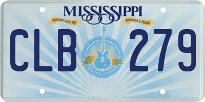 MS license plate CLB279