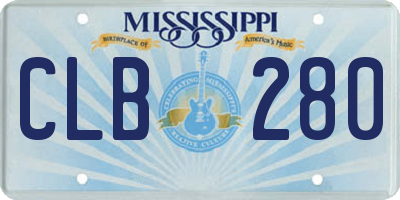 MS license plate CLB280