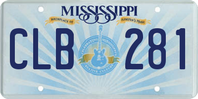MS license plate CLB281