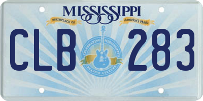 MS license plate CLB283
