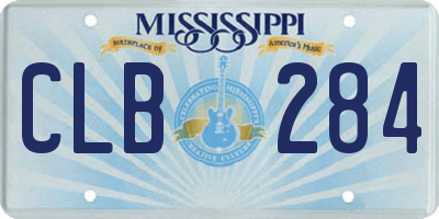 MS license plate CLB284