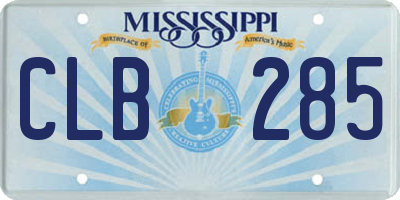 MS license plate CLB285