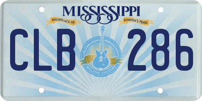 MS license plate CLB286