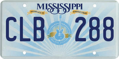 MS license plate CLB288