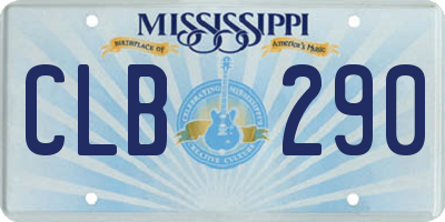 MS license plate CLB290